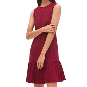 NWT GAP Sleeveless Flounce Dress In Ponte "Red Delicious" Size 8 Tall